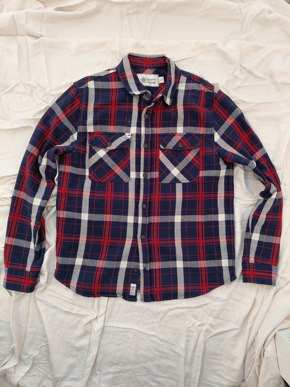 Alpine Design Men's Red & Navy Plaid Button-Up Shirt